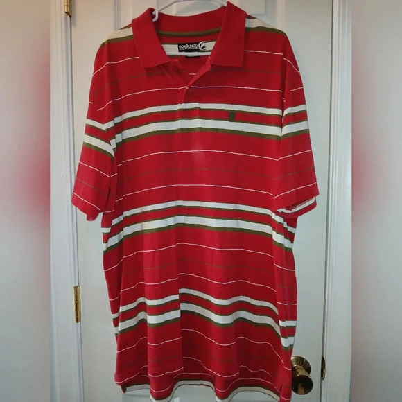 Ecko Unlimited Other - ECKO Unlimited red green cream polo style shirt men's 2XL casual streetwear 90's